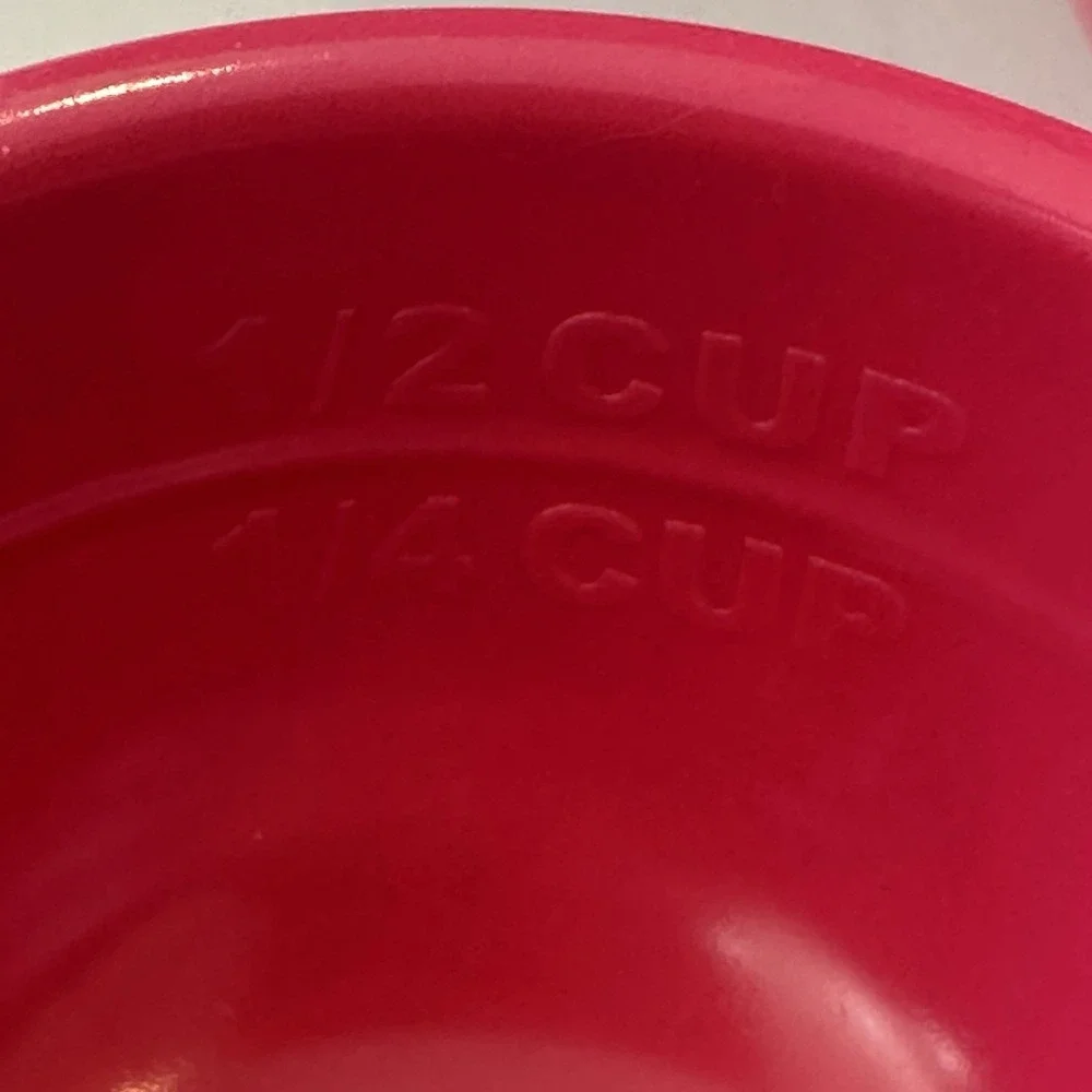 Sur La Table Fuchsia Pink Melamine Nesting Prep Bowls & Measuring Cups Set Of 5